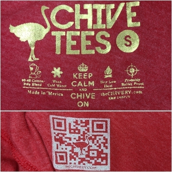 The Chive Red Keep Calm and Chive On Eh! T-Shirt Small - Picture 13 of 16